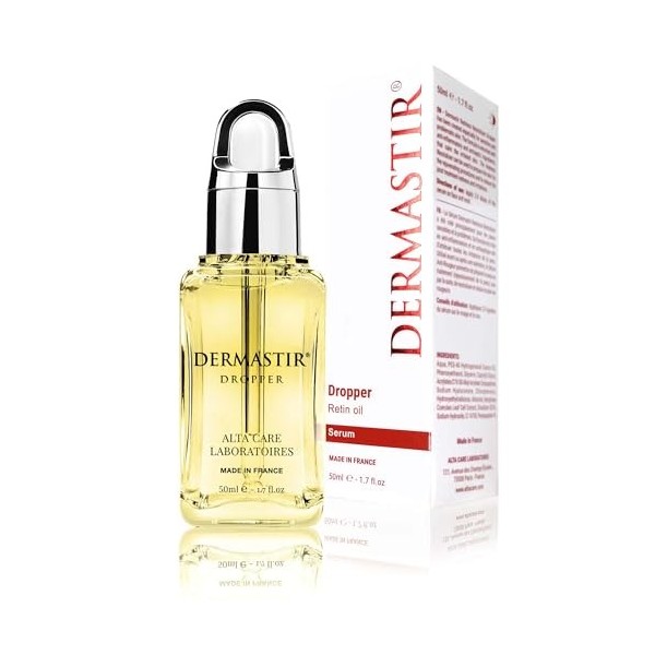 Dermastir Dropper Retin Oil, sérum visage et corps avec 8 huiles botaniques hydratantes, non grasses, 50 ml Crème Jour et Nuit
