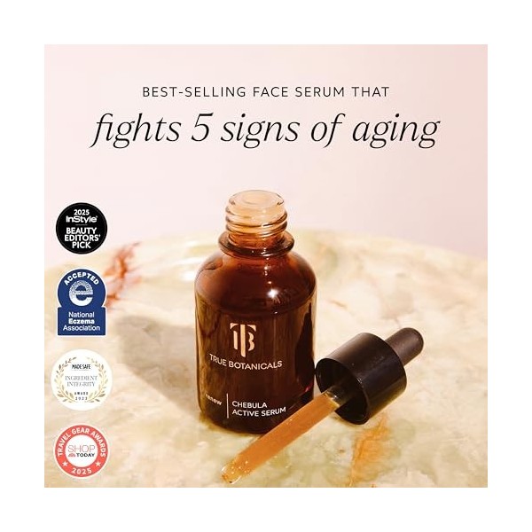 True Botanicals - Sérum naturel Chebula Active | Soin de la peau propre, non toxique et naturel 30 ml 