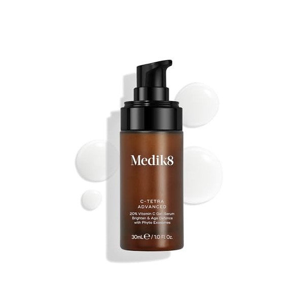 Medik8 C-Tetra Advanced – 20 % de vitamine C – Sérum avec exosomes – Défense contre le vieillissement prématuré de la peau et...