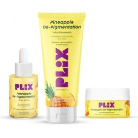 PLIX The Plant Fix Kit de soin de la peau pigmenté à lananas pour enlever les taches sombres | Ensemble nettoyant, sérum pou