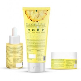 PLIX The Plant Fix Kit de soin de la peau pigmenté à lananas pour enlever les taches sombres | Ensemble nettoyant, sérum pou