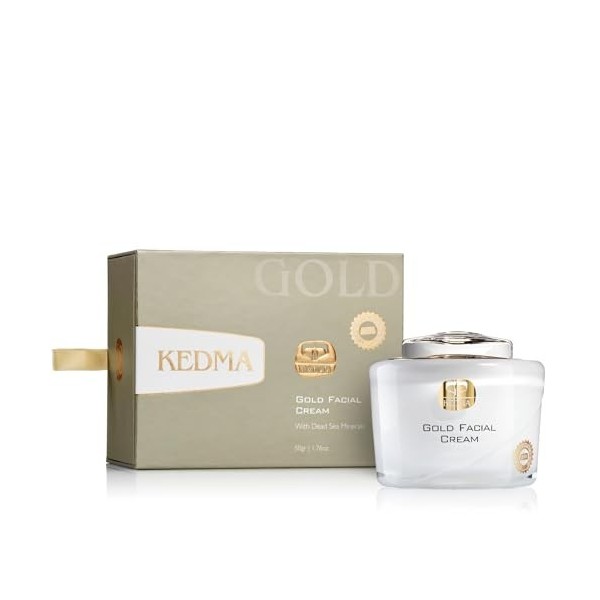Kedma - Crème Visage à lOr 24K et Minéraux de la Mer Morte - Anti-Âge et Éclat - 50g