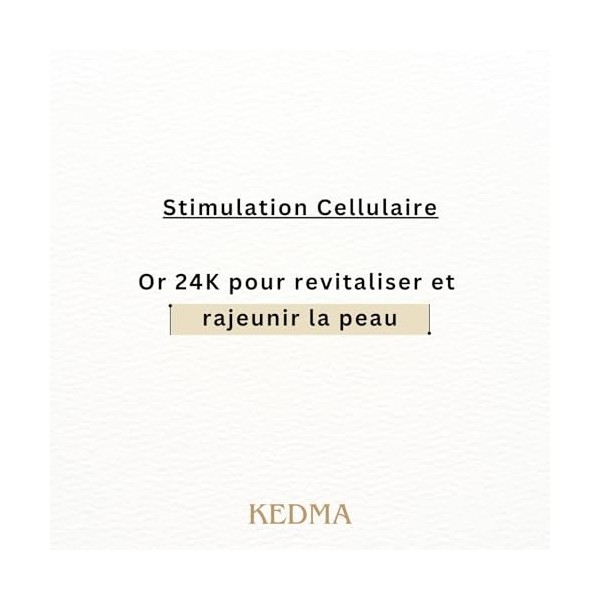 Kedma - Crème Visage à lOr 24K et Minéraux de la Mer Morte - Anti-Âge et Éclat - 50g