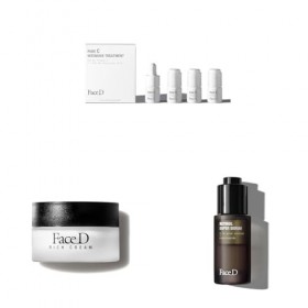 Face D - Pure C Traitement Visage Anti-âge Vitamine C 16% - 4 ampoules + Instant Rich, Crème Anti-âge pour le Visage et Cou a