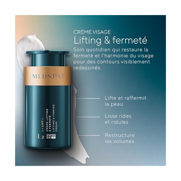 MEDSPA LABORATOIRES - L2 - Crème Visage Lifting & Fermeté - Niacinamide & Peptides - Raffermit - Repulpe - Restructure - Text...