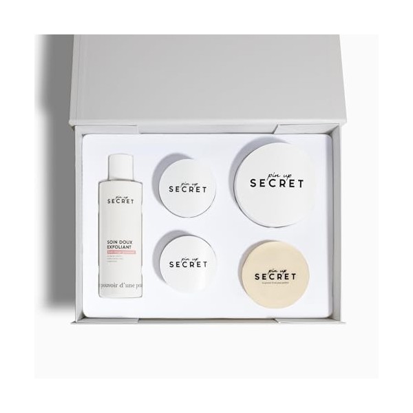 PIN UP SECRET - Coffret Découverte Visage - Savon, Crème, Peeling, Soin Exfoliant et Masque - 5 produits - Visage Revitalisé ...