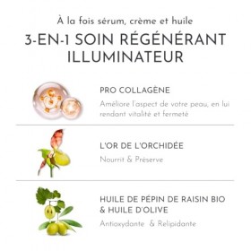 Exertier Creme Hydratante Visage, À lOrchidées,Pro Collagène et Huile De PéPin De Raisin Bio, Anti-Âge & Anti-Rides, Hydrate ...