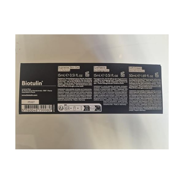 Biotulin - Coffret Ultimate Age-Defying Trio - Supreme Skin Gel 15ml, Soft Cream 50ml & EyeMatrix 15ml - Soins hydratants ant...