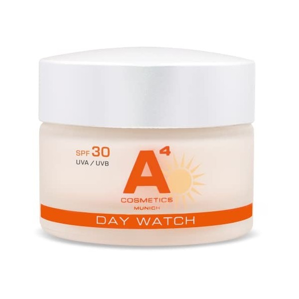 A4 Day Watch Crème de jour anti-âge avec protection solaire SPF 30 50 ml | Cosmétique actif Clean Beauty à base naturelle Crè...