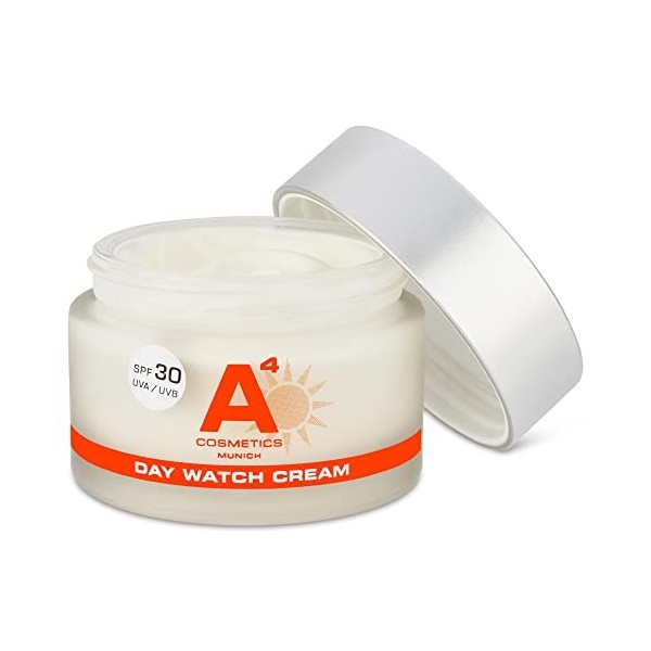 A4 Day Watch Crème de jour anti-âge avec protection solaire SPF 30 50 ml | Cosmétique actif Clean Beauty à base naturelle Crè...