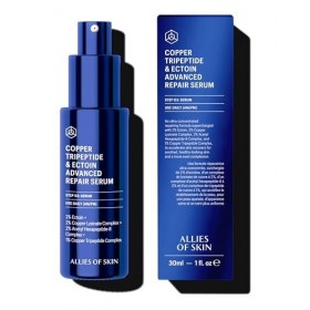 ALLIES OF SKIN - COPPER TRIPEPTIDE & ECTOIN ADVANCED REPAIR SERUM with 2% Ectoin, 2% Copper Lysinate Complex, 2% Acetyl Hexap