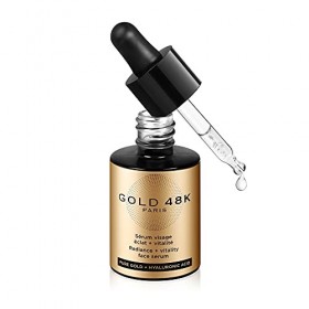 GOLD 48K - Sérum visage éclat + vitalité - Or Pur + Acide Hyaluronique - 30 mL Crème Jour et Nuit