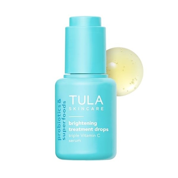 TULA Skin Care Gouttes de traitement éclaircissant | Skincare-First, sérum à la vitamine C, illumine lapparence de la peau t