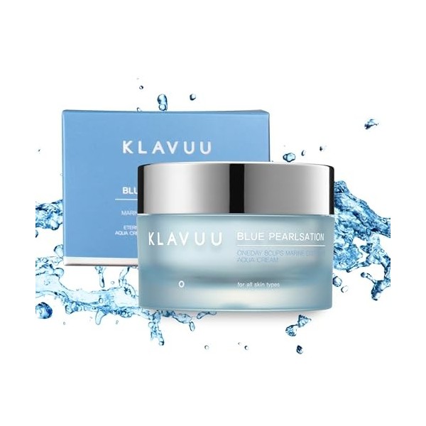 Klavuu, Blue Pearlsation One Day 8 tasses de collagène marin Aqua Cream 50ml Crème Jour et Nuit