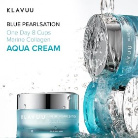 Klavuu, Blue Pearlsation One Day 8 tasses de collagène marin Aqua Cream 50ml Crème Jour et Nuit