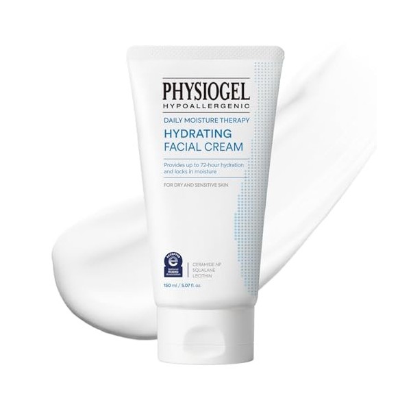 Physiogel Daily Moisture Therapy Face Cream & Cleansing Travel Set | 72h Long Lasting Hydratant with Ceramide, Dry & Sensitiv