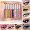 Kit Eyeliner Liquide Mat 8 Couleurs, Imperméable Longue Durée Séchage Rapide Lisse Sans Taches Stylo Eyeliner Liquide Coloré 