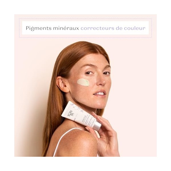 Sensitive Crème Anti-Rougeurs Yonka 50ml - Effet CC Crème - Pigments Verts pour Correction du Teint - Apaise et Soulage - Pea