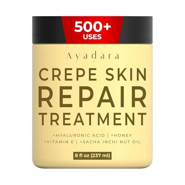 Ayadara Crepey Traitement réparateur de la peau pour les bras et les jambes, crème raffermissante à lacide hyaluronique, crè