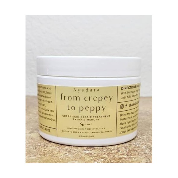 Ayadara Crepey Traitement réparateur de la peau pour les bras et les jambes, crème raffermissante à lacide hyaluronique, crè