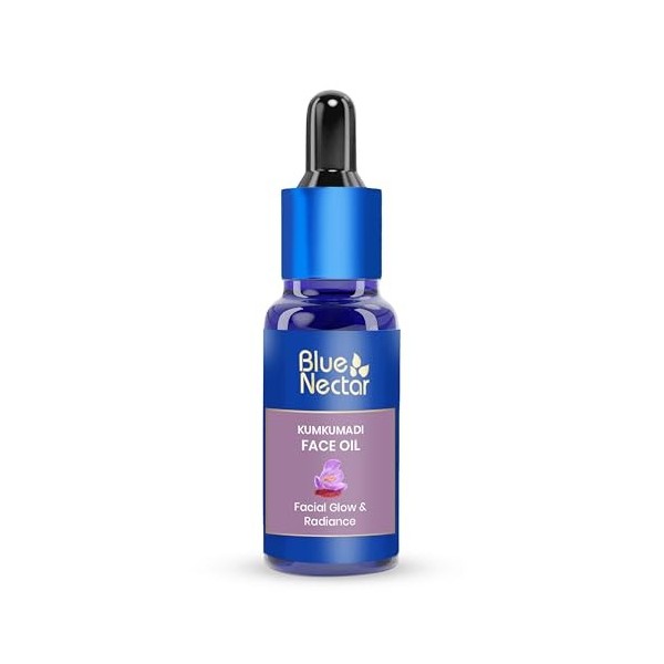 Blue Nectar Huile de Kumkumadi pour le visage, sérum ayurvédique au safran pour homme et femme | Collagène et sérum anti-âge 