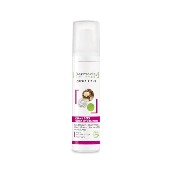 Dermaclay Creme Sos Ultra Hydratante Jour Bio 50ml Crème Jour et Nuit
