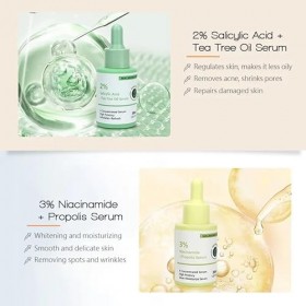 Sérum Concentré à 2% dAcide Salicylique + Huile dArbre à Thé, Haute Puissance, Exfolie et Rafraîchit, 30ml
