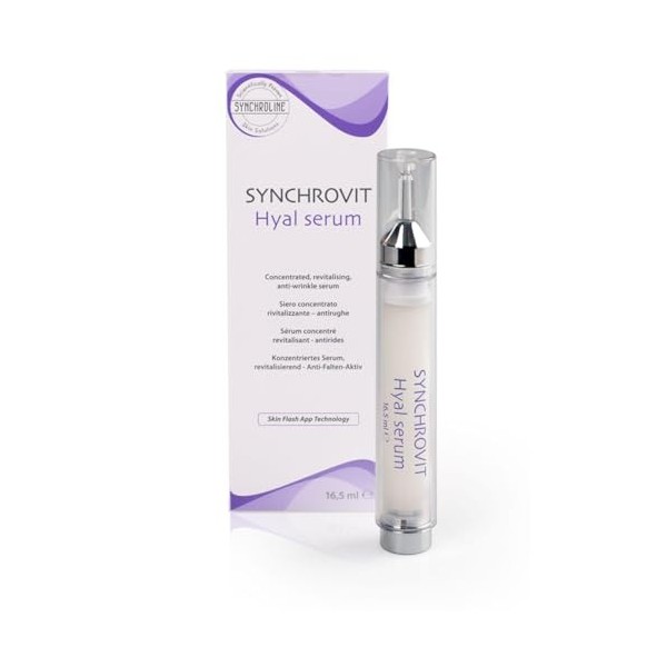 Synchroline - Synchrovit Hyal Serum Sérum Visage 16,5 Ml Repulpant Effet Filler Avec Biopeptide Carnosine Hyaluronate et Xyli