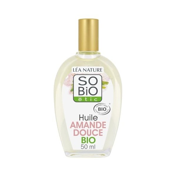 SO BIO - Huile dAmande Douce Soin Visage Hydratant et Douceur, 50ml - Lot de 3