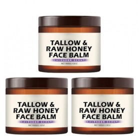 Baume pour le visage au suif et au miel, lissant et nourrissant, hydratant en profondeur et hydratant pour tous les types de ...