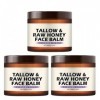 Baume pour le visage au suif et au miel, lissant et nourrissant, hydratant en profondeur et hydratant pour tous les types de ...