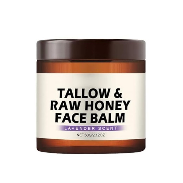 Baume pour le visage au suif et au miel, lissant et nourrissant, hydratant en profondeur et hydratant pour tous les types de ...