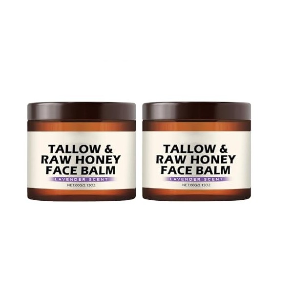 Baume pour le visage au suif et au miel, lissant et nourrissant, hydratant en profondeur et hydratant pour tous les types de ...