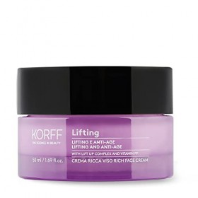 Korff Lifting Riche Crème Visage Effet Lifting avec Lift Up Complex et Vitamine PP Texture Confortable et Hydratante pour Pea
