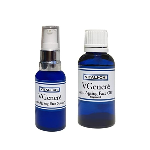 Huile parfumée anti-âge pour le visage + sérum anti-âge avec acide hyaluronique vitamine E – Vitamine E antioxydante A, C pou