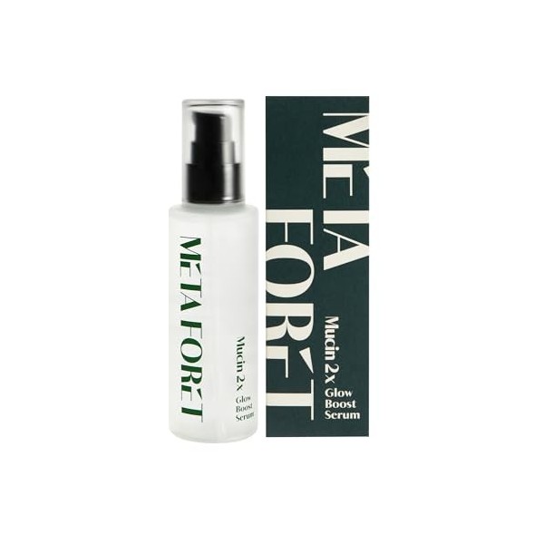 METAFORET Lot de 2 sérums Glow Boost à la mucine végétalienne 100 ml / Hydratant jour et nuit pour peaux sèches, sensibles, s