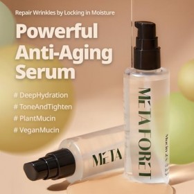 METAFORET Lot de 2 sérums Glow Boost à la mucine végétalienne 100 ml / Hydratant jour et nuit pour peaux sèches, sensibles, s