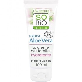 SOBIO Crème des Familles à lAloé Vera Bio 100ml, soin apaisant pour peaux sensibles et réactives- Lot De 3 Crème Jour et Nuit