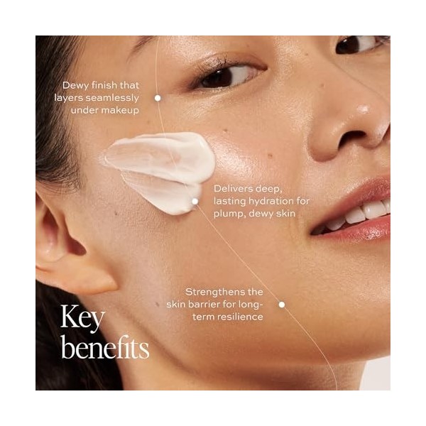 Dime Beauty Dewy Crème de jour hydratante légère avec cynorrhodon et trémella favorisant la croissance du collagène et de lé