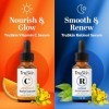 TruSkin Duo anti-âge jour-nuit, sérum au rétinol et sérum à la vitamine C pour le visage avec acide hyaluronique, ensemble de