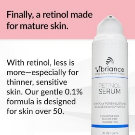 Vibriance Sérum au rétinol pour peau mature, réduit lapparition des rides profondes et des pores larges, améliore le teint d
