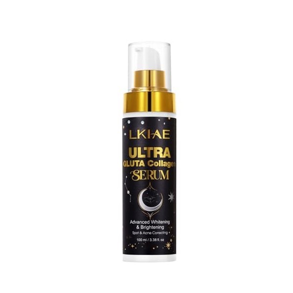 LKIAE Ultra Glutathione Collagen Serum, Moisturizing, Remove Acne, Black Spots Essence, Even Skin Tone, For Face, Body, 100ml...