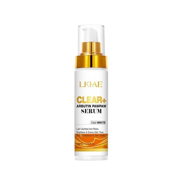 LKIAE Clear Arbutin Pawpaw Serum, Moisturizing, Brighten, Fade Dark Spot Essence, Even Skin Tone, For Face and Body, 100ml P ...