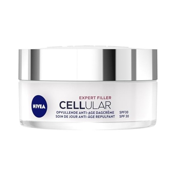 NIVEA – Soin Jour Anti-Âge Repulpant SPF30, Hydratation Intense et Protection Solaire Pot 50mL - lot de 2 - Vendu par Lot