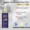 AILKE Double Glutathion Super Sérum blanchissant pour la peau, sérum correcteur des taches sombres, hydratant, éclaircissant,...