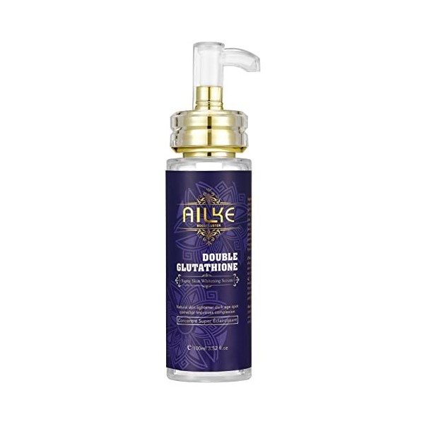 AILKE Double Glutathion Super Sérum blanchissant pour la peau, sérum correcteur des taches sombres, hydratant, éclaircissant,...