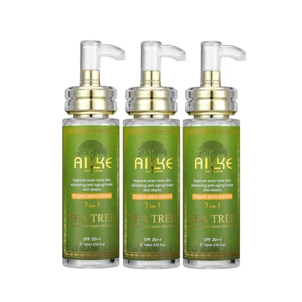 AILKE Lot de 3 sérums blanchissants à lhuile darbre à thé, nettoie la peau en profondeur, réduit lacné, les boutons, les t Cr...