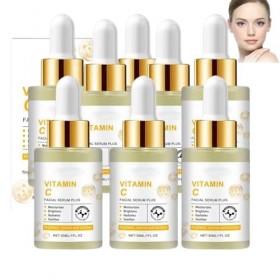 Sérum visage à la vitamine C Plus, sérum hydratant à la vitamine C, sérum éclaircissant pour les taches brunes, éclaircit et 