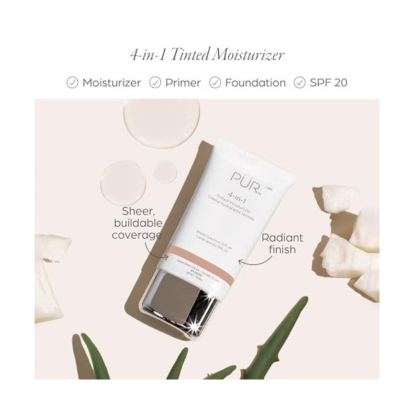 Pür Crème hydratante teintée LP3 multi-usages aspect naturel et protection à large spectre SPF 20 – 50 g