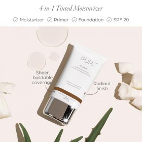Pür Crème hydratante teintée DG6 multi-usages aspect naturel et protection à large spectre SPF 20 – 50 g